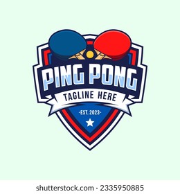 Table tennis badge emblem logo. Sports label vector illustration for a ping pong club