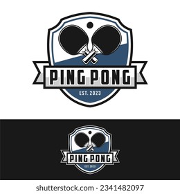 Table tennis badge emblem logo. Sports label vector illustration, ping pong logo