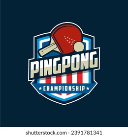 Table tennis badge emblem logo. Sports label vector illustration for a ping pong club