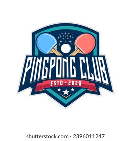 Table tennis badge emblem logo. Sports label vector illustration for a ping pong club