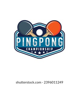 Table tennis badge emblem logo. Sports label vector illustration for a ping pong club