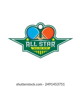 Table tennis badge emblem logo. Sports label vector illustration image description