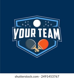 Table tennis badge emblem logo. Sports label vector illustration image description