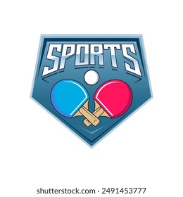 Table tennis badge emblem logo. Sports label vector illustration image description