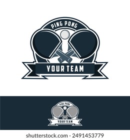 Table tennis badge emblem logo. Sports label vector illustration image description