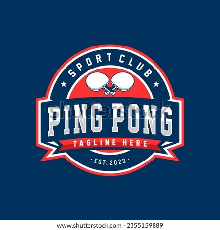 Table tennis badge emblem logo. Ping Pong Sports label vector illustration