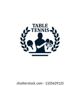 Table Tennis badges emblems logos with simple text designs. Sport labels vector illustration for ping pong club
