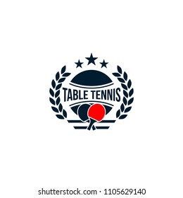 Table Tennis badges emblems logos with simple text designs. Sport labels vector illustration for ping pong club