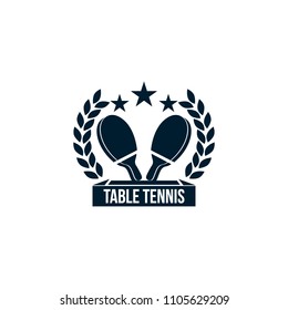 Table Tennis badges emblems logos with simple text designs. Sport labels vector illustration for ping pong club