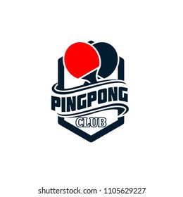 Table Tennis badges emblems logos with simple text designs. Sport labels vector illustration for ping pong club