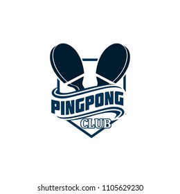 Table Tennis badges emblems logos with simple text designs. Sport labels vector illustration for ping pong club