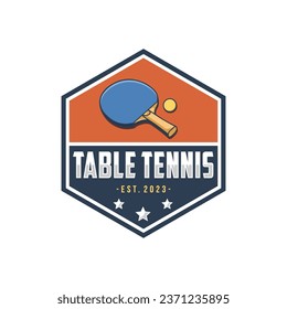 Table Tennis badges emblems logos design. Sport labels vector illustration for ping pong club