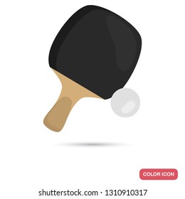 Table tennis and ball color flat icon for web and mobile design