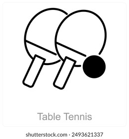 Table Tennis and ball icon concept