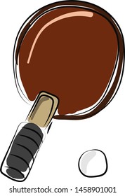 Tenis de mesa con bola, ilustración, vector sobre fondo blanco.