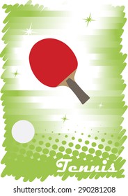 Table tennis banner.Abstract green background