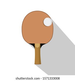 Table tennis bat and ball isolated on white background vector