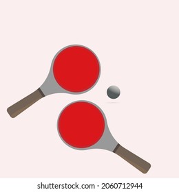 Table tennis bat and ball simple clipart-vector illustration.