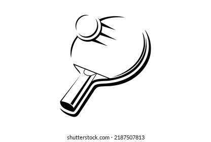 Table tennis bat with a ball vector