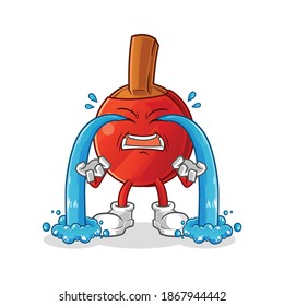 table tennis bat crying illustration. character vector