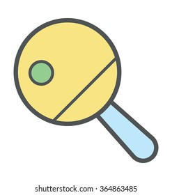 Table Tennis Bat Flat Vector Illustration