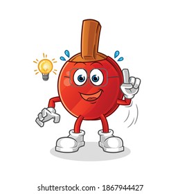 table tennis bat got an idea illustration. character vector