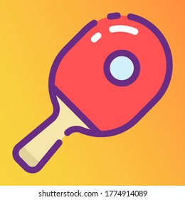 Table tennis bat icon in flat design.
