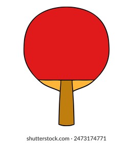 table tennis bat illustration hand drawn isolated vector