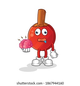 table tennis bat no brain vector. cartoon character