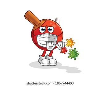 table tennis bat refuse viruses cartoon. cartoon mascot vector