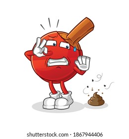 table tennis bat with stinky waste illustration. character vector