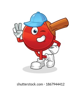 table tennis bat young boy character. cartoon mascot vector