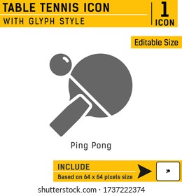table tennis bats and ball premium vector icon with glyph style isolated on white background from sport collection. Vector illustration concept design template for UI, UX, web design, apps and logo