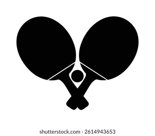 	
Table tennis bats with a ball vector silhouette.