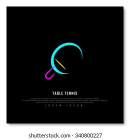 Table Tennis Black Freehand Sketch Graphic Design Vector Illustration EPS10