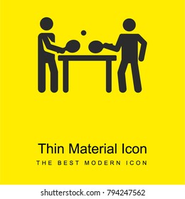 Table tennis bright yellow material minimal icon or logo design