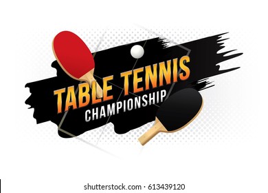 Table tennis championship design with  table.