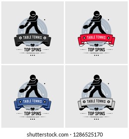 Table tennis club logo design. Vector artwork and emblem for ping pong tournament and competition. 