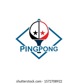 Table Tennis club logo with simple text designs. Sport vector illustration for ping pong club