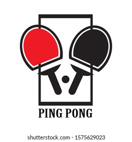 Table Tennis Club Logo With Simple Texs Design,Sport Vector Illustration For ping pong Club
