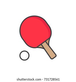 Table tennis colored line icon.