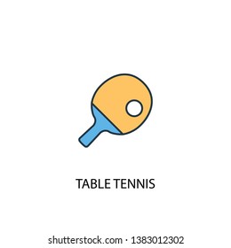 Table tennis concept 2 colored line icon. Simple yellow and blue element illustration. Table tennis concept outline symbol design