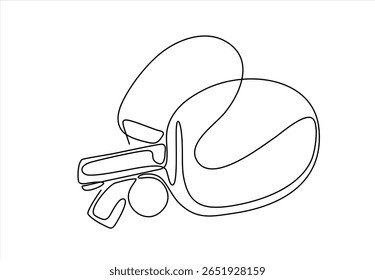 Ilustração de linha contínua de tênis de mesa. Ping pong raquete uma linha arte. desenho de linha contínua de tênis de mesa. Vetor de uma linha desenhado à mão. Traçado editável	