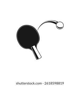 Table tennis design black and white. suitable for a logo in a baseball team or template