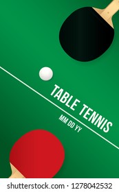 Table tennis design with green table.