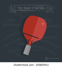 Table tennis design on blackboard background, clean vector