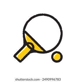 table tennis doodle icon, sports equipment icon