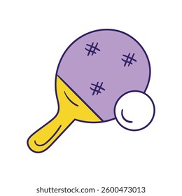 Table Tennis doodle icon with white background vector stock illustration