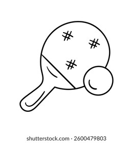 Table Tennis doodle icon with white background vector stock illustration