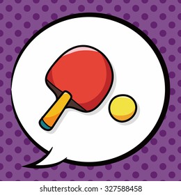 Table tennis doodle, speech bubble